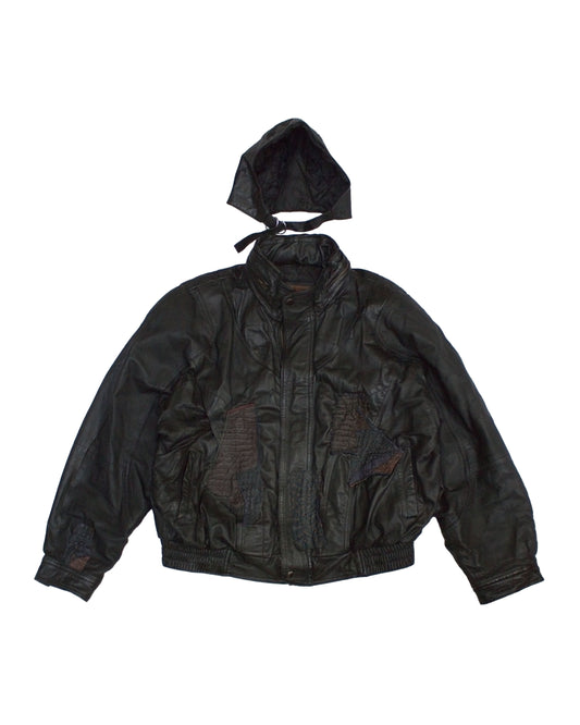 Sashiko Black Leather Jacket