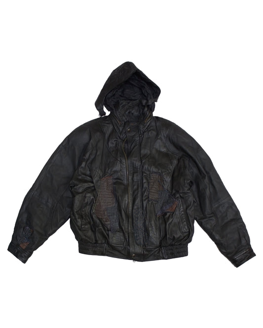 Sashiko Black Leather Jacket